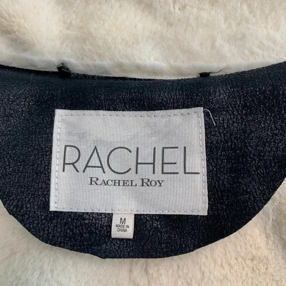 Rachel Roy Suede/Faux Fur Coat - Picture 4 of 5